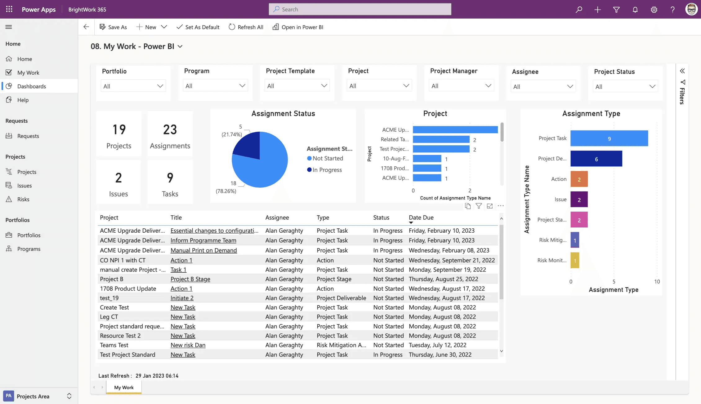 A screenshot of Power BI