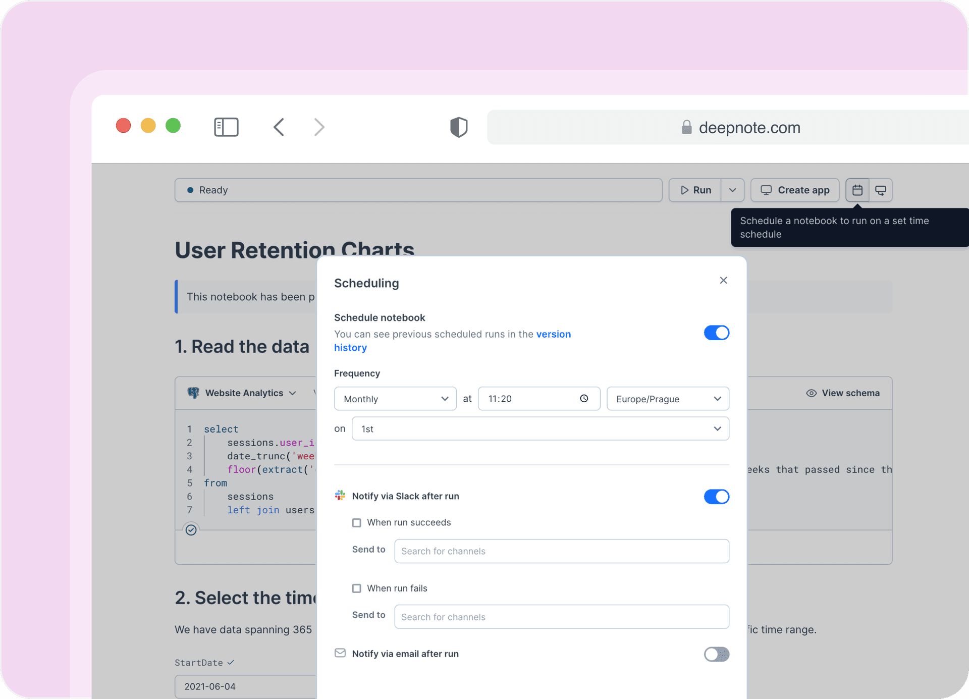 Run notebooks in the background