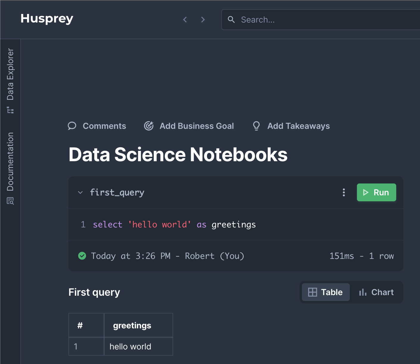 A screenshot of Husprey
